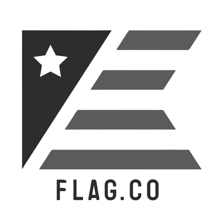 Logo of FLAG.CO with a star and horizontal stripes on a white background